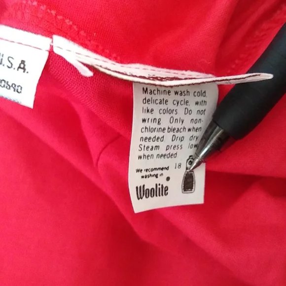 Vintage 60s Skirt Country Suburbans Red High Waist Rustic Khaki Full Size 8 NWT - Picture 6 of 8